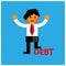 Office Worker stepped on debt. The Vector Illustration is showing the concept of Financial.