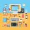 Office workspace creative person flat modern design illustration