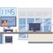 Office workspace icon flat vector business room
