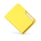 Office yellow folder with papers 3d icon. Closed plastic file with documentation