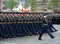 Officers of the air force Academy named after Professor N. E. Zhukovsky and Y. A. Gagarin during the parade on red square in honor