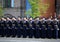 Officers of the Air Force Academy named after the Victory Day parade on Red Square.