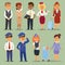 Officers flight pilots flight attendants vector people. Stewardesses and pilots flight attendants isolated pilot and air