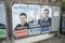 official campaign posters of political party leaders ones of the eleven candidates running in the 2017 French presidential electi