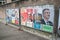 Official campaign posters of political party leaders ones of the eleven candidates running in the 2017 French presidential electi