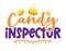Official Candy inspector - Quote with candy corn sugars. Happy halloween decoration.