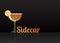 Official cocktail icon, The Unforgettable Sidecar cartoon illustration