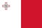 Official Flag of Republic of Malta with correct proportions and colors. White and red vertical stripes and Silver sign of the