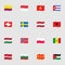 Official flags collection, flat icons set