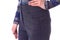 Official formal woolen woman trousers upper detail with hands
