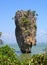 Official James Bond Island in thailand rock on water. Lovely view of Thailand park kan bay crag