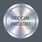 Official product metallic round hologram realistic sticker, icon, badge, seal stamp medal. Vector element for product