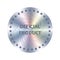Official product round hologram sticker. Vector sticker, bage, award, sign for label design