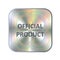 Official product square hologram sticker. Vector official assurance, seal, stamp, warranty for label design