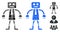 Official Robot Mosaic Icon of Round Dots