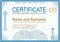 Official white certificate with blue border