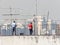 Officials of a building analyze and service television antennas