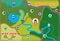 Offroad event and camping map icons set. Vector illustration.