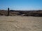 Offroad journey through great rock mountain landscape background of Namib desert unique geography with stone ground road