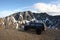 Offroad vehicle high in the Coast Mountains of British Columbia.