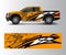 Offroad vehicle wrap design vector. Pickup truck decal wrap design vector