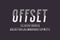 Offset artistic display font. Gray white letters, numbers and currency signs cut in half. Isolated english alphabet. Vector