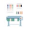 Offset print equipment for polygraphy flat vector illustration isolated.