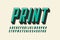 Offset print style modern font design