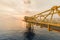 Offshore construction platform for production oil and gas.Oil and Gas Rig in offshore