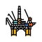 offshore drilling petroleum engineer color icon vector illustration