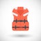 Offshore life jacket flat icon