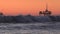Offshore oil drilling platforms and tankers in Southern California