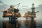 Offshore oil station drilling rig and oil production