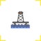 Offshore sea well color icon