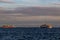 Offshore view ships in the Sea of Marmara in Istanbul, Turkey