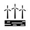 offshore wind turbine glyph icon vector illustration