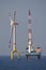 Offshore wind turbine installation in the sea