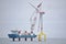 Offshore wind turbine installation in the sea