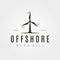 offshore windmill vintage logo vector symbol illustration design