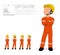 Offshore worker in jumpsuit are posing folded arm on transparent background