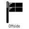 Offside icon, simple black style