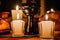 Ofrenda dÃ­a de muertos, Mexican Day of the dead altar, Candles in a offering Mexico