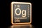 Oganesson Og chemical element. 3D rendering