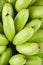 Oganic green raw egg bananas on white background healthy Pisang Mas Banana fruit food isolated