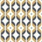 Ogee seamless vector curved pattern, abstract geometric background. Mid century modern wallpaper pattern