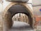 Ogival arch of access to the old Jewish quarter of the town of El Albi in the region of Las Garrigues, Lerida, Spain, Europe