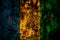 Ogoni people flag on grunge metal background texture with scratches and cracks