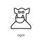 ogre icon. Trendy modern flat linear vector ogre icon on white b