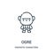 ogre icon vector from fantastic characters collection. Thin line ogre outline icon vector illustration