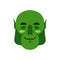 Ogre sleeping Emoji. Goblin asleep emotion isolated. Green monster face